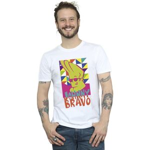 Johnny Bravo Men's Multi Triangles Pop Art T-Shirt in White Size: 3XL White 3XL Johnny Bravo Men's Multi Triangles Pop Art T-Shirt in White Size: 3XL White 3XL