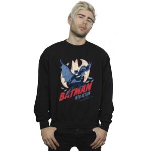 DC Comics Men's Batman Into Action Sweatshirt in Black Size: 2XL Black 2XL DC Comics Men's Batman Into Action Sweatshirt in Black Size: 2XL Black 2XL