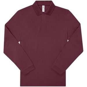 B&C Men's My Long-Sleeved Polo Shirt in Burgundy Size: 3XL Burgundy 3XL B&C Men's My Long-Sleeved Polo Shirt in Burgundy Size: 3XL Burgundy 3XL