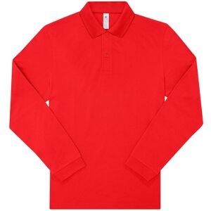 B&C Men's My Long-Sleeved Polo Shirt in Red Size: Medium Red M B&C Men's My Long-Sleeved Polo Shirt in Red Size: Medium Red M