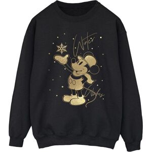 Disney Men's Winter Wishes Mickey Mouse Sweatshirt in Black Size: Large Black L Disney Men's Winter Wishes Mickey Mouse Sweatshirt in Black Size: Large Black L