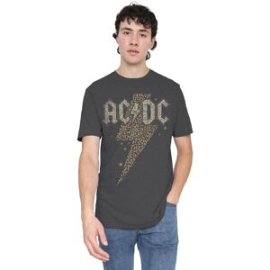 AC/DC Men's Leopard Bolt Cotton T-Shirt in Charcoal Size: 5XL Charcoal 5XL AC/DC Men's Leopard Bolt Cotton T-Shirt in Charcoal Size: 5XL Charcoal 5XL