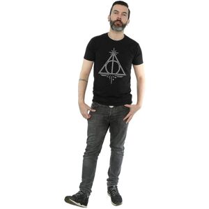 Harry Potter Men's Deathly Hallows Cotton T-Shirt in Black Size: 3XL Black 3XL Harry Potter Men's Deathly Hallows Cotton T-Shirt in Black Size: 3XL Black 3XL