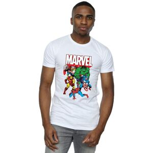 Marvel Men's Hero Group Cotton T-Shirt in White Size: Small White S Marvel Men's Hero Group Cotton T-Shirt in White Size: Small White S