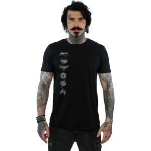 Justice League Men's Spray Logo Cotton T-Shirt in Black Size: Small Black S Justice League Men's Spray Logo Cotton T-Shirt in Black Size: Small Black S