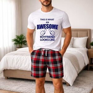 60 SECOND MAKEOVER Men's This Is What An Awesome Boyfriend Looks Like Pyjama Set in Red Size: XS Red XS 60 SECOND MAKEOVER Men's This Is What An Awesome Boyfriend Looks Like Pyjama Set in Red Size: XS Red XS