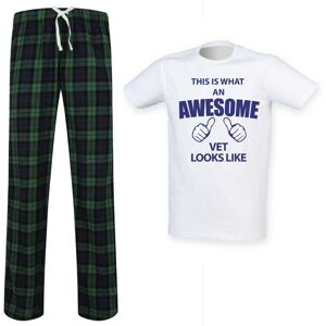 60 SECOND MAKEOVER Men's This Is What An Awesome Vet Looks Like Tartan Pyjama Set in Green Size: Small Green S 60 SECOND MAKEOVER Men's This Is What An Awesome Vet Looks Like Tartan Pyjama Set in Green Size: Small Green S
