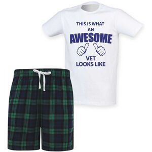 60 SECOND MAKEOVER Men's This Is What An Awesome Vet Looks Like Tartan Pyjama Set in Green Size: Small Green S 60 SECOND MAKEOVER Men's This Is What An Awesome Vet Looks Like Tartan Pyjama Set in Green Size: Small Green S