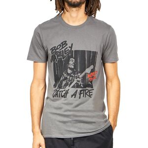 Bob Marley Men's Catch A Fire World Tour Cotton T-Shirt in Charcoal Size: XL Charcoal XL Bob Marley Men's Catch A Fire World Tour Cotton T-Shirt in Charcoal Size: XL Charcoal XL