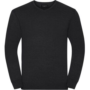 Russell Collection Men's Knitted V Neck Sweatshirt in Charcoal Size: Large Charcoal L Russell Collection Men's Knitted V Neck Sweatshirt in Charcoal Size: Large Charcoal L