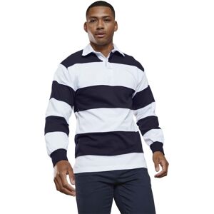 Front Row Men's Stripe Sewn Rugby Polo Shirt in Off-White Size: 2XL Off-White 2XL Front Row Men's Stripe Sewn Rugby Polo Shirt in Off-White Size: 2XL Off-White 2XL