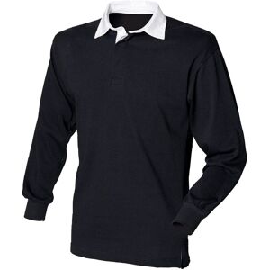 Front Row Men's Long Sleeve Classic Rugby Polo Shirt in Black Size: Medium Black M Front Row Men's Long Sleeve Classic Rugby Polo Shirt in Black Size: Medium Black M