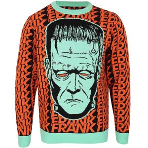 Universal Monsters Men's Head Shot Frankenstein Knitted Jumper in Light Red Size: Large Light Red L Universal Monsters Men's Head Shot Frankenstein Knitted Jumper in Light Red Size: Large Light Red L