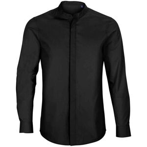 NEOBLU Men's Poplin Bart Mao Collar Long-Sleeved Formal Shirt in Midnight Size: Small Midnight S NEOBLU Men's Poplin Bart Mao Collar Long-Sleeved Formal Shirt in Midnight Size: Small Midnight S