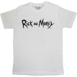 Rick & Morty Men's Monochrome Logo T-Shirt in White Size: XL White XL Rick & Morty Men's Monochrome Logo T-Shirt in White Size: XL White XL