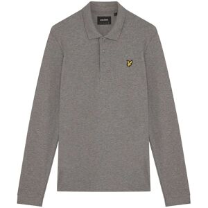 Lyle & Scott Men's Long-Sleeved Polo Shirt in Mid Grey Size: Small Mid Grey S Lyle & Scott Men's Long-Sleeved Polo Shirt in Mid Grey Size: Small Mid Grey S