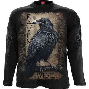 Spiral Direct Men's Raven Wise Long-Sleeved T-Shirt in Black Size: Large Black L Spiral Direct Men's Raven Wise Long-Sleeved T-Shirt in Black Size: Large Black L
