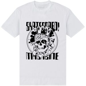 Skateboard! Men's Magazine Skull T-Shirt in White Size: Small White S Skateboard! Men's Magazine Skull T-Shirt in White Size: Small White S