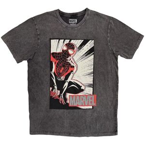 Marvel Comics Men's Spider-Man Crouch Stone Wash T-Shirt in Charcoal Size: Medium Charcoal M Marvel Comics Men's Spider-Man Crouch Stone Wash T-Shirt in Charcoal Size: Medium Charcoal M