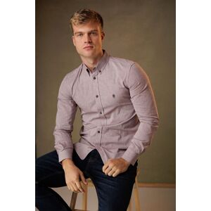 French Connection Men's Cotton Long Sleeve Oxford Shirt in Burgundy Size: 2XL Burgundy 2XL French Connection Men's Cotton Long Sleeve Oxford Shirt in Burgundy Size: 2XL Burgundy 2XL