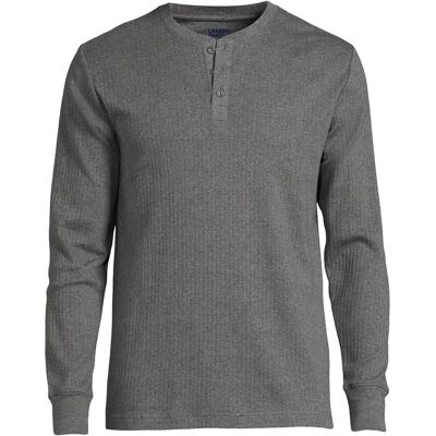 lands end Lands' End Men's Henley Pyjama T-shirt in Charcoal Size: Medium Charcoal M lands end Lands' End Men's Henley Pyjama T-shirt in Charcoal Size: Medium Charcoal M