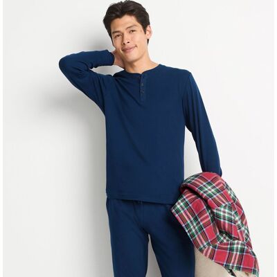 lands end Lands' End Men's Henley Pyjama T-shirt in Navy Size: Small Navy S lands end Lands' End Men's Henley Pyjama T-shirt in Navy Size: Small Navy S