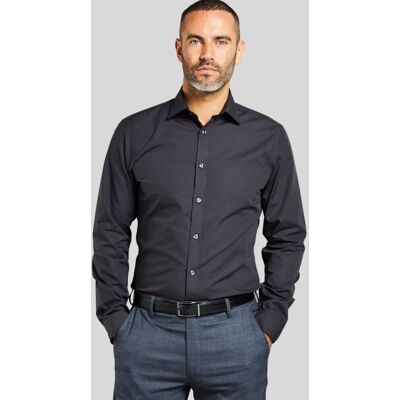 Double TWO Men's Slim Fit Black Long Sleeve Non-Iron Shirt Size: 16 inches Black 16 inches Double TWO Men's Slim Fit Black Long Sleeve Non-Iron Shirt Size: 16 inches Black 16 inches