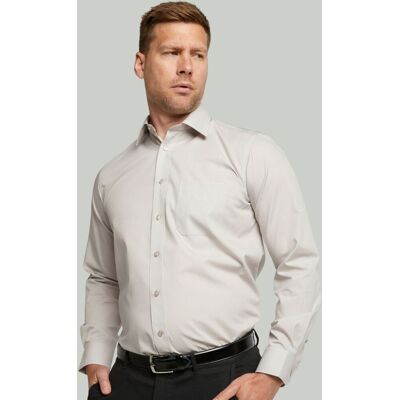Double TWO Men's Stone Long Sleeve Cotton Rich Non-Iron Shirt Size: 17 inches Stone 17 inches Double TWO Men's Stone Long Sleeve Cotton Rich Non-Iron Shirt Size: 17 inches Stone 17 inches