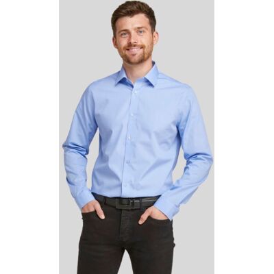 Double TWO Men's Slim Fit Fresh Blue Long Sleeve Non-Iron Shirt Size: 16.5 in Blue 16.5 in Double TWO Men's Slim Fit Fresh Blue Long Sleeve Non-Iron Shirt Size: 16.5 in Blue 16.5 in