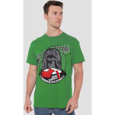 Star Wars Men's Christmas Chewbacca Arrrrgh Socks Again T-Shirt Green Size: XL Green XL Star Wars Men's Christmas Chewbacca Arrrrgh Socks Again T-Shirt Green Size: XL Green XL