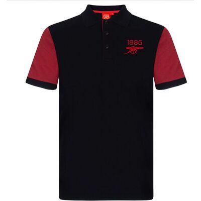 Arsenal FC - Polo - Black - Contrast Sleeve - Polo Shirt Arsenal FC - Polo - Black - Contrast Sleeve - Polo Shirt