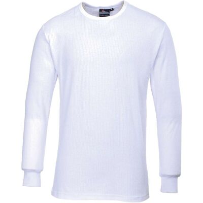 Portwest Men's Thermal Underwear Long Sleeved T-Shirt (B123) in White Size: Small White S Portwest Men's Thermal Underwear Long Sleeved T-Shirt (B123) in White Size: Small White S