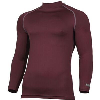 Rhino Men's Thermal Underwear Long Sleeve Base Layer Vest Top in Maroon Size: XS Maroon XS Rhino Men's Thermal Underwear Long Sleeve Base Layer Vest Top in Maroon Size: XS Maroon XS