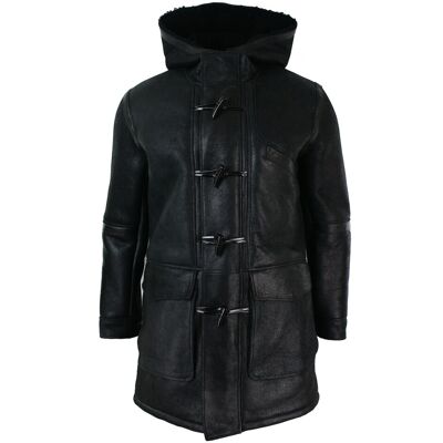 TruClothing Men's Shearling Sheepskin 3/4 Hood Jacket in Black Size: XL Black XL TruClothing Men's Shearling Sheepskin 3/4 Hood Jacket in Black Size: XL Black XL