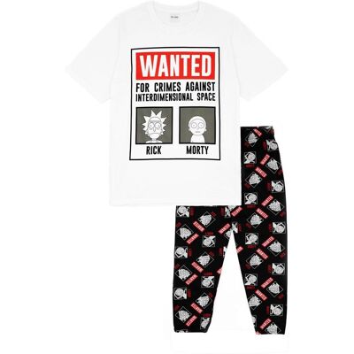 Men's Rick & Morty Short Sleeve Long Leg Pyjama Set White Size: Large White L Men's Rick & Morty Short Sleeve Long Leg Pyjama Set White Size: Large White L