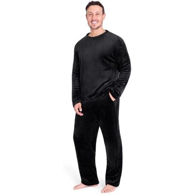 CityComfort Men's Long Pyjama Set Super Soft Fleece 2 Piece Cosy Comfy Nightwear Sleepwear in Black Size: XL Black XL CityComfort Men's Long Pyjama Set Super Soft Fleece 2 Piece Cosy Comfy Nightwear Sleepwear in Black Size: XL Black XL