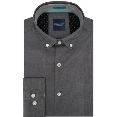 Steel & Jelly Men's Chambray Limited Edition Slim Fit Shirt in Black Size: Medium Black M Steel & Jelly Men's Chambray Limited Edition Slim Fit Shirt in Black Size: Medium Black M