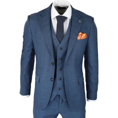 Paul Andrew Men's Viceroy 3 Piece Check Blue Suit Size: 38R Blue 38R Paul Andrew Men's Viceroy 3 Piece Check Blue Suit Size: 38R Blue 38R