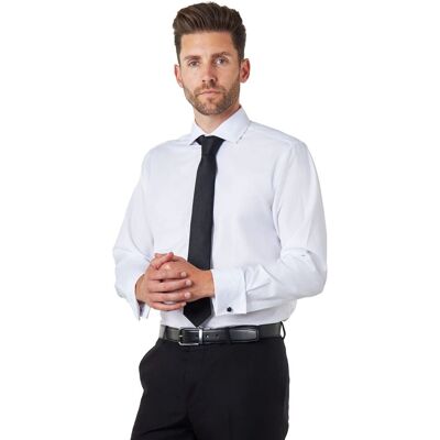 XPOSED Men's Elegant Dress Shirt with Double Cufflinks in White Size: 15.5 in White 15.5 in XPOSED Men's Elegant Dress Shirt with Double Cufflinks in White Size: 15.5 in White 15.5 in