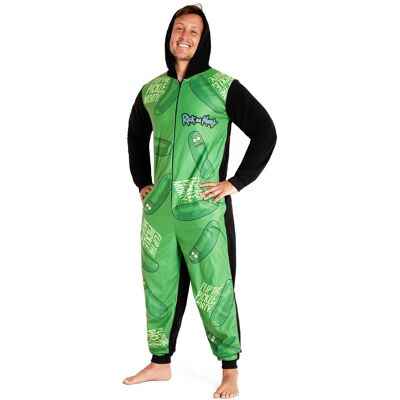 Rick & Morty Men's Graphic Hooded Onesie Size: Large Multicolor L Rick & Morty Men's Graphic Hooded Onesie Size: Large Multicolor L