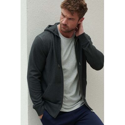 British Boxers Men's Zip Up Jersey Hoodie in Dark Grey Size: 2XL Dark Grey 2XL British Boxers Men's Zip Up Jersey Hoodie in Dark Grey Size: 2XL Dark Grey 2XL