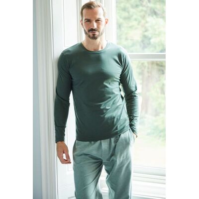 British Boxers Men's "Deep Forest" Cotton Jersey Long Sleeve Top in Dark Green Size: Small Dark Green S British Boxers Men's "Deep Forest" Cotton Jersey Long Sleeve Top in Dark Green Size: Small Dark Green S