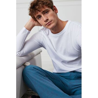 British Boxers Men's "Optic White" Cotton Jersey Long Sleeve Top in White Size: Medium White M British Boxers Men's "Optic White" Cotton Jersey Long Sleeve Top in White Size: Medium White M
