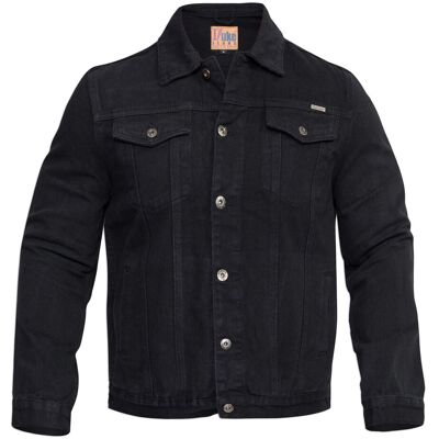 D555 Men's London Trucker Western Denim Kingsize Jacket in Black Size: 5XL Black 5XL D555 Men's London Trucker Western Denim Kingsize Jacket in Black Size: 5XL Black 5XL