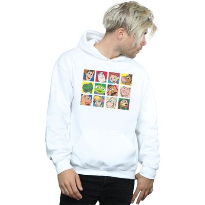 Disney Men's Toy Story Character Squares Hoodie in White Size: 3XL White 3XL Disney Men's Toy Story Character Squares Hoodie in White Size: 3XL White 3XL