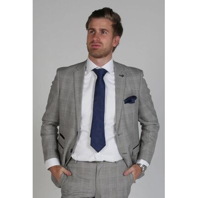 Paul Andrew Men's Hugo - Check Blazer in Grey Size: 48R Grey 48R Paul Andrew Men's Hugo - Check Blazer in Grey Size: 48R Grey 48R