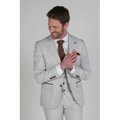 Paul Andrew Men's Mark Check 2 Button Blazer in Beige Size: 34R Beige 34R Paul Andrew Men's Mark Check 2 Button Blazer in Beige Size: 34R Beige 34R