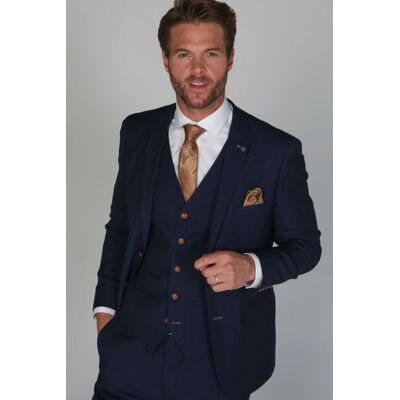 Paul Andrew Men's Mayfair Formal Blazer With Buttons in Navy Size: 50R Navy 50R Paul Andrew Men's Mayfair Formal Blazer With Buttons in Navy Size: 50R Navy 50R