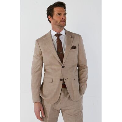 Paul Andrew Men's Kurt - Tailored Fit Blazer in Beige Size: 50R Beige 50R Paul Andrew Men's Kurt - Tailored Fit Blazer in Beige Size: 50R Beige 50R