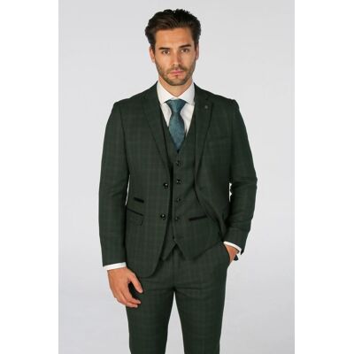 Paul Andrew Men's Leo Checked Tailored Fit Blazer in Green Size: 48R Green 48R Paul Andrew Men's Leo Checked Tailored Fit Blazer in Green Size: 48R Green 48R